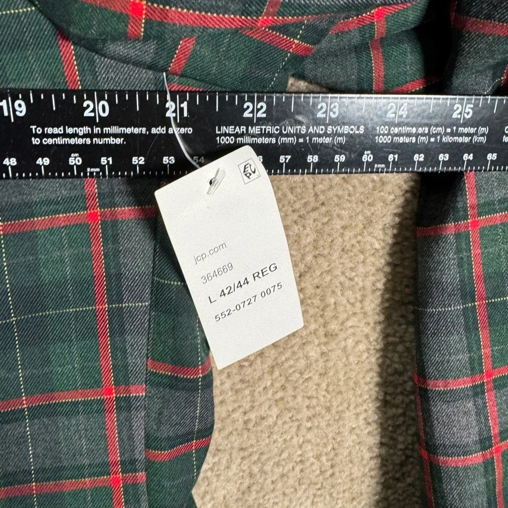 J. Ferrar Blazer Mens L 42/44 Green Red Tartan Plaid 360 Stretch Slim Fit Jacket